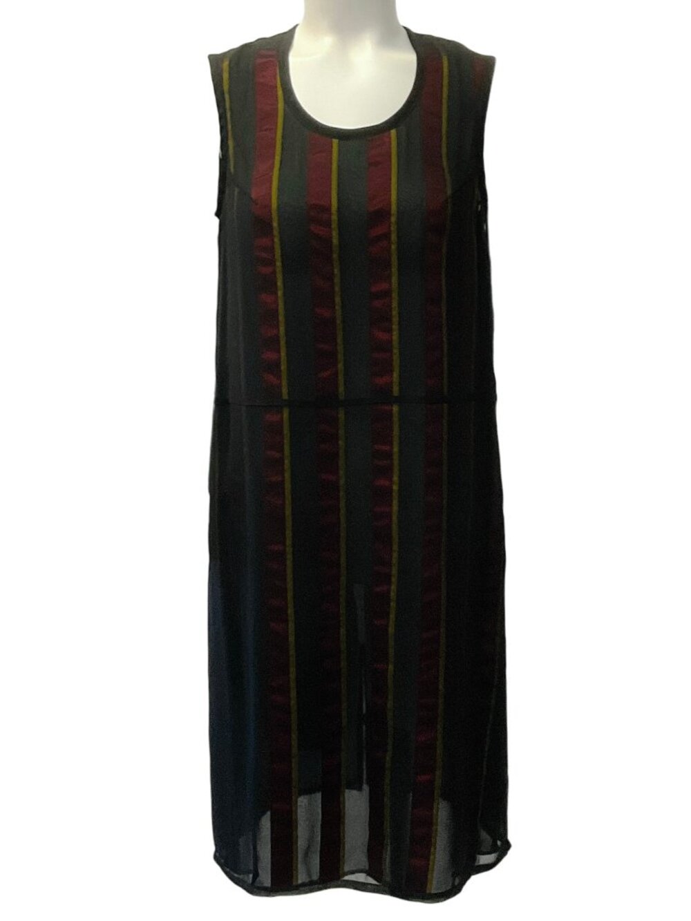 Comme des Garcons Black Multi Stripe Sleeveless Dress